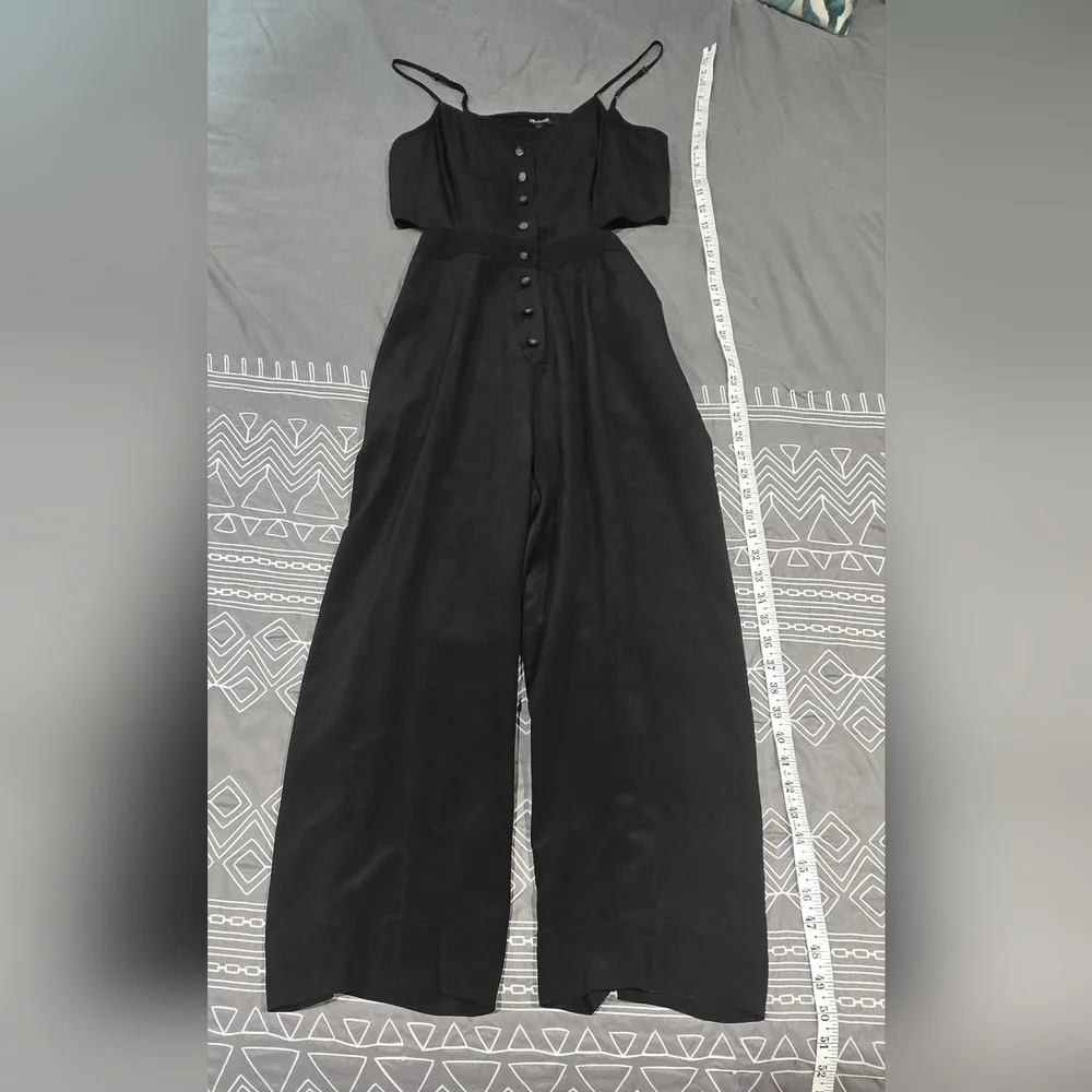 Madewell Black Silk Jumpsuit Size 4 - Picture 5 of 8